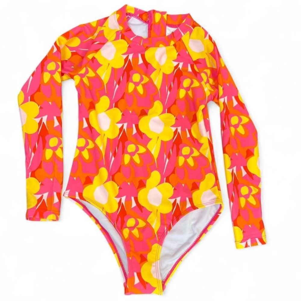 Snapper Rock Pop of Sunshine Long Sleeve Surf Suit Girls 7-8 Years UPF 50+